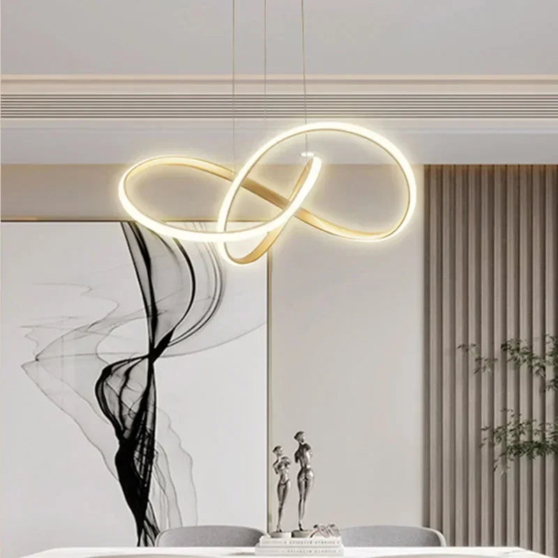 Lustre led design moderne doré