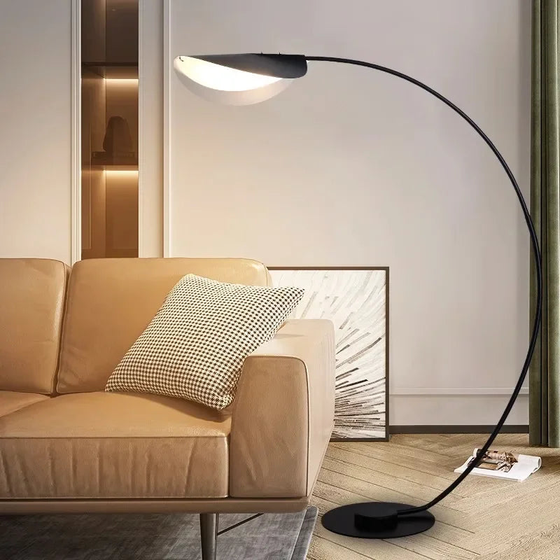 Nordique Noir Parabolique LAMPADAIRE LED Chambre Chevet Étude Lampe de Lecture Créative Salon Décoration Éclairage D'ambiance - vue 5 sur 7