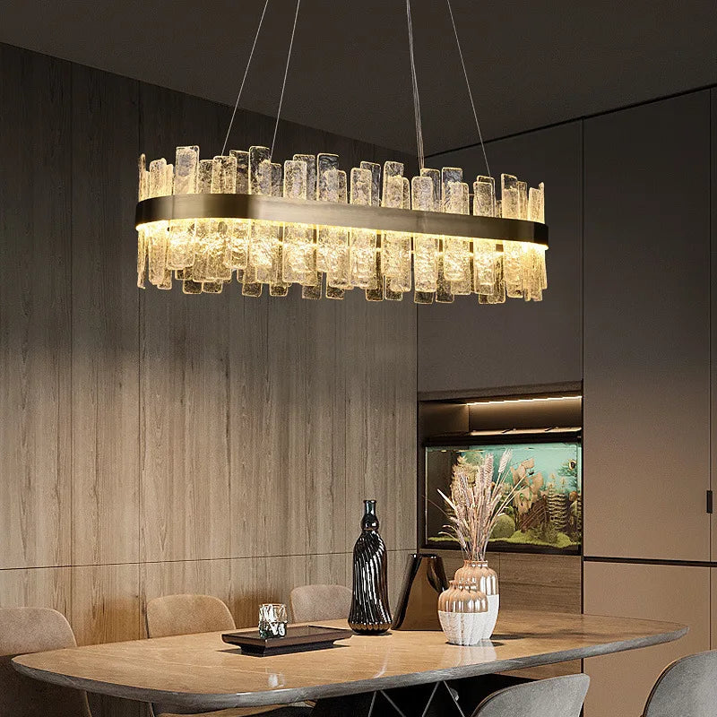 suspension moderne nordique en verre cristal design élégant - vue 5 sur 14