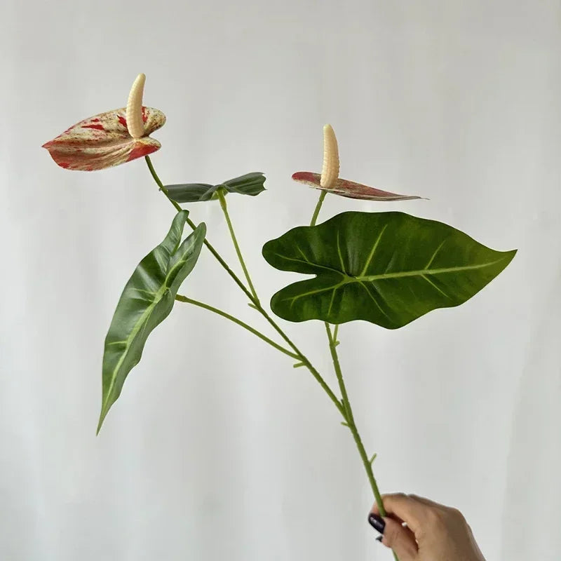 fleurs artificielles anthurium pour décoration de fête et vacances - vue 10 sur 16