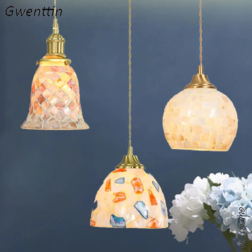 suspension méditerranéenne en coquillage pour décoration intérieure - vue 2 sur 9