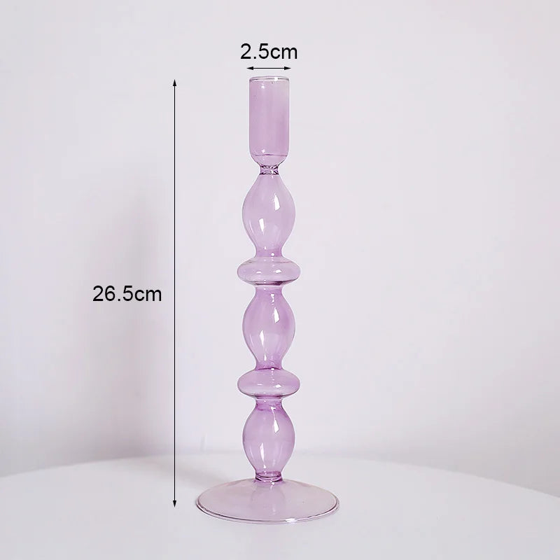 bougeoir vintage en verre pour mariage et dîners romantiques - vue 13 sur 27