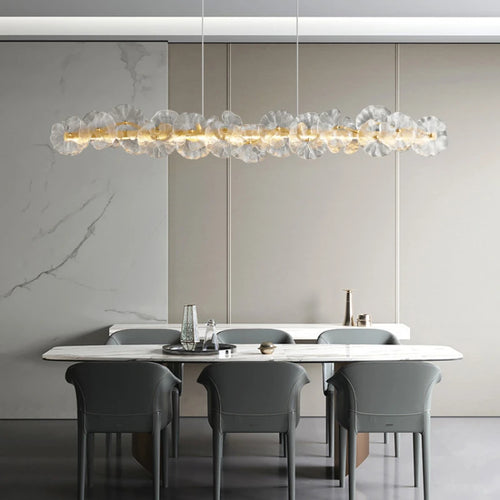 suspension en cuivre avec luminaire en verre artistique haut de gamme - vue 4 sur 11