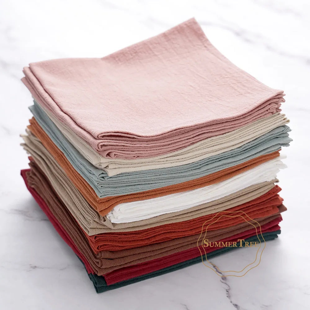 Serviette de table coton lavé style vintage dentelle - vue 4 sur 7