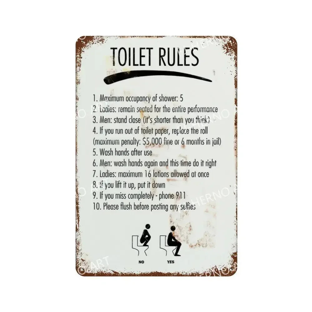 plaque en métal rétro décoration amusante pour toilettes - vue 21 sur 23