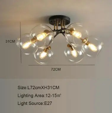 plafonnier industriel design en verre fumé pour décoration moderne - vue 10 sur 12