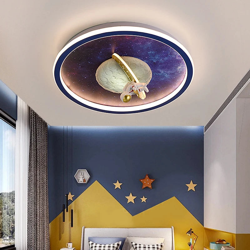 plafonnier led moderne pour chambre d'enfant astronaute décoratif - vue 7 sur 8