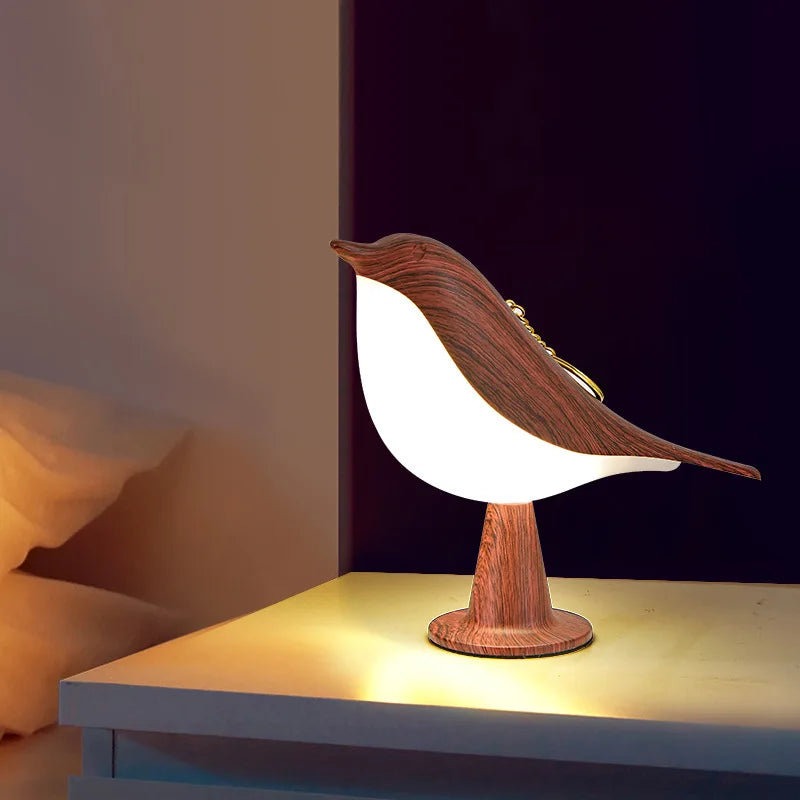 lampe chevet led bois interrupteur tactile moderne simple décoratif intérieur - vue 5 sur 11