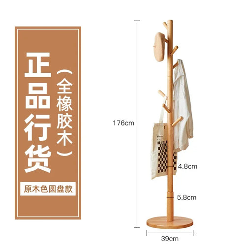 cintre en bois massif porte-manteau stable et étagère à sac - vue 13 sur 18
