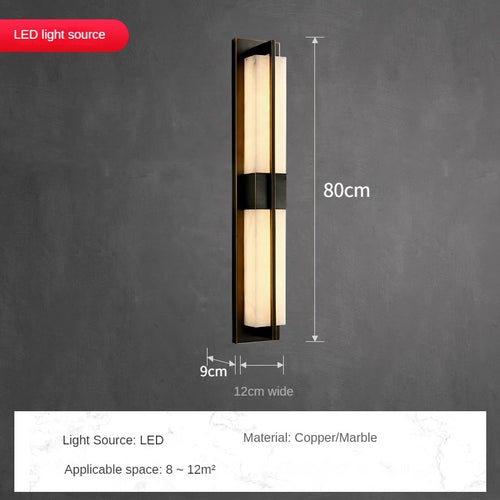 applique murale led en cuivre avec bande de marbre espagnole - vue 12 sur 12