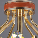 suspension en cristal et cuir pour éclairage moderne créatif de la maison