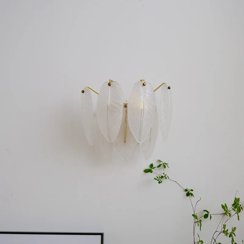 plafonnier de luxe en verre et plumes pour un éclairage décoratif intérieur - vue 7 sur 11