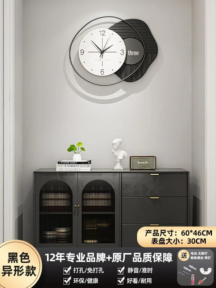 horloge murale silencieuse design nordique moderne luxe décoratif - vue 10 sur 10
