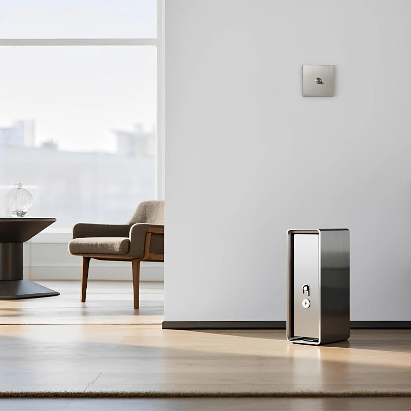 Interrupteur simple 1 voie intermédiaire switch en acier gris clair brossé bords arrondis