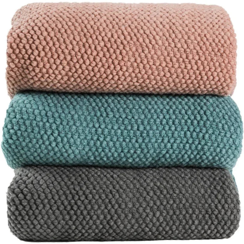 plaid tricoté uni style moderne pour canapé lit - vue 4 sur 4