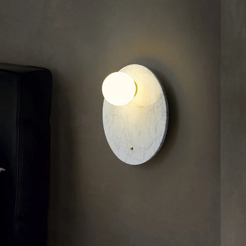 applique led marbre vert décor intérieur salon table chevet couloir nordique - vue 5 sur 8