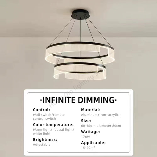 Circular Acrylic Living Room Pendant Light, Pendant Lamp Chandelier, Hanging Light Fittings, Hanging Light Pendant Lamp - vue 9 sur 10