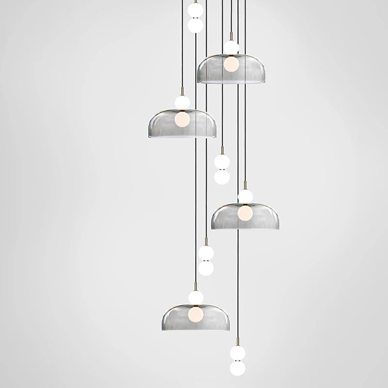 Lampe suspension verre post-moderne couloir décorative - vue 7 sur 15