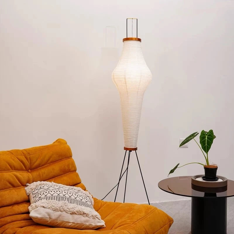 lampadaire led en papier de riz design japonais pour intérieur - vue 5 sur 7