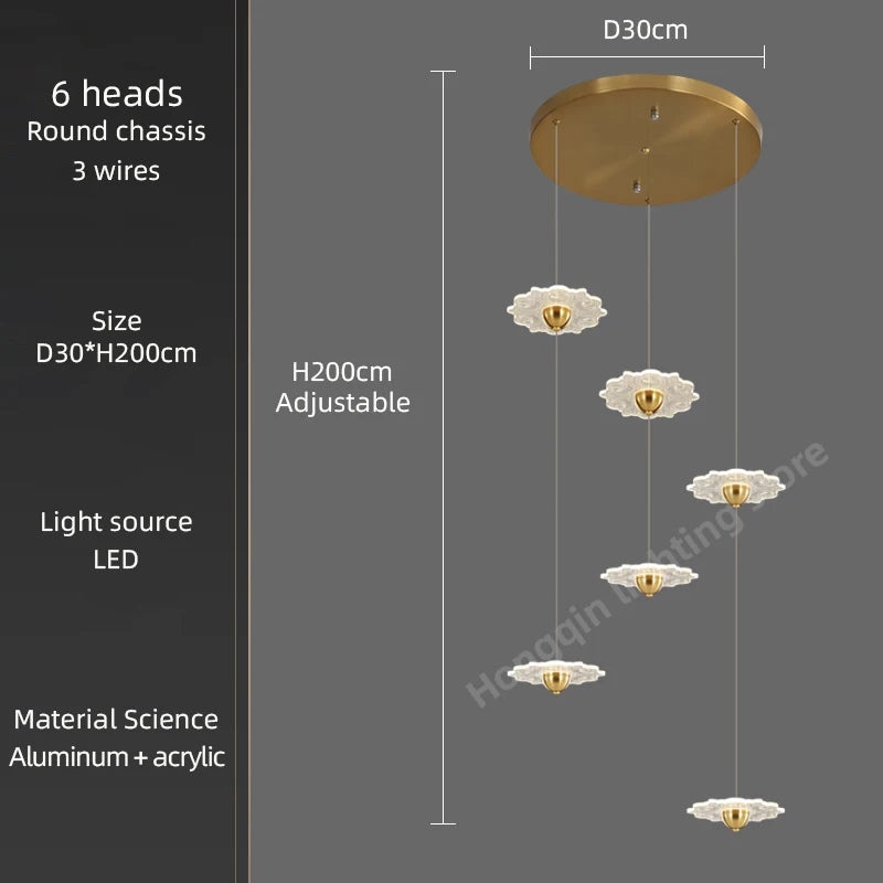lustre moderne à led pour éclairage intérieur décoratif - vue 15 sur 26