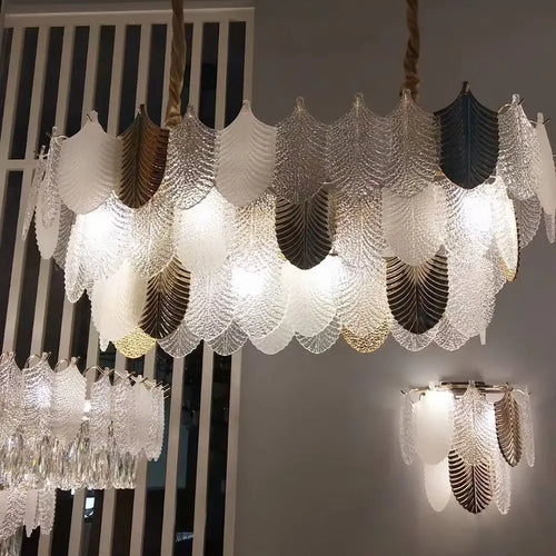 Luxe postmoderne LED lustre éclairage E14 salon Villa hall grands lustres décoration de la maison en verre longue lampe suspendue - vue 6 sur 10