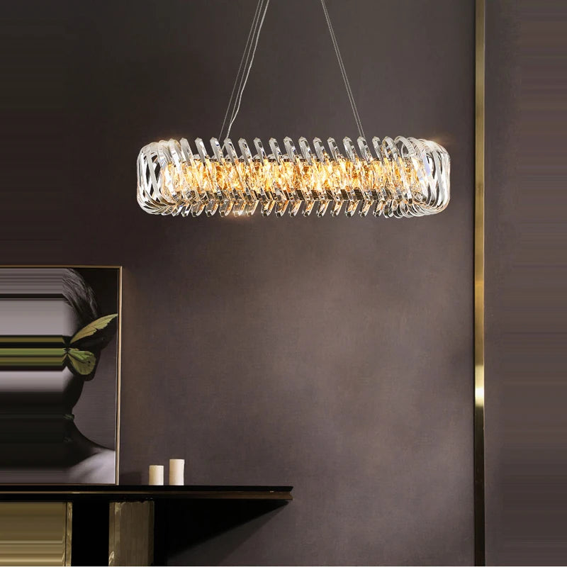 lustre à led en verre cristal art déco intensité variable nouvelle tendance - vue 5 sur 17
