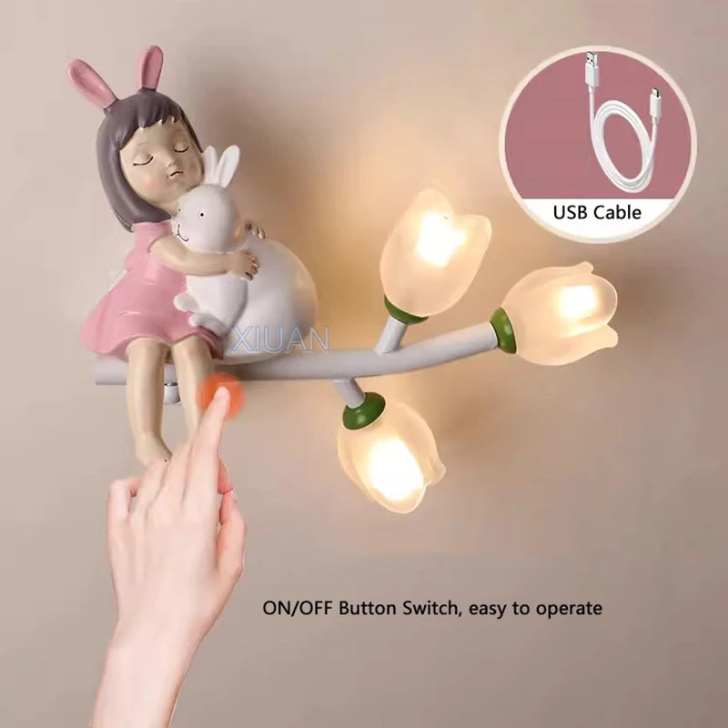 applique murale rechargeable en résine pour chambre d'enfant décorative - vue 4 sur 22