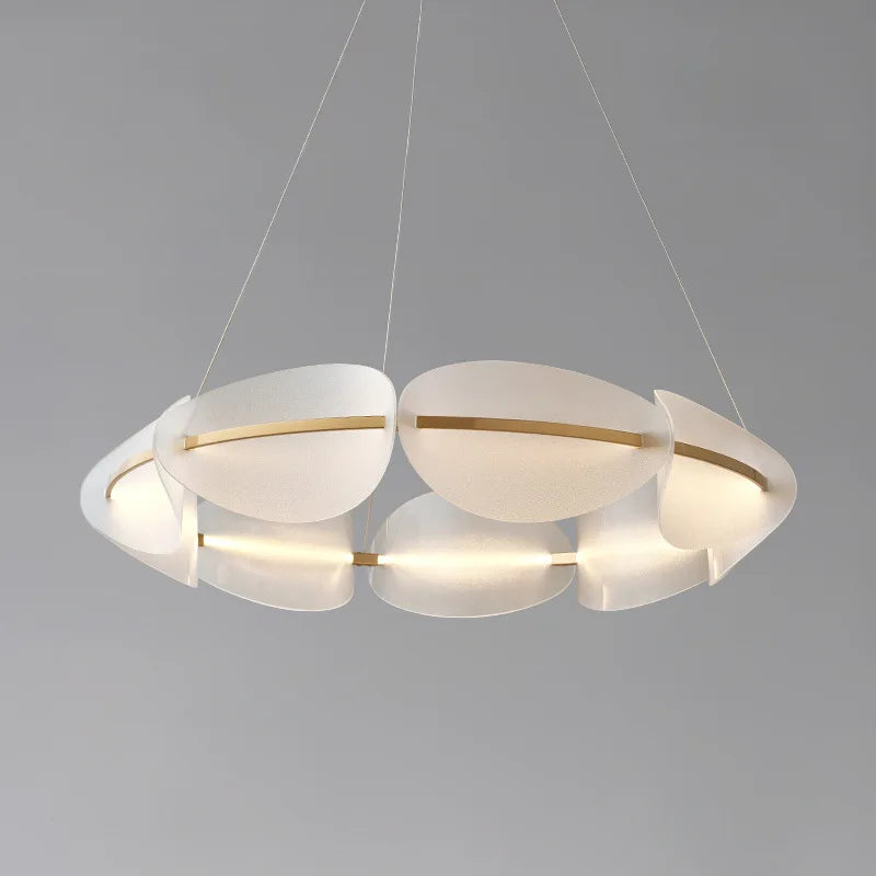 lustre nordique led en acrylique avec design de pétale - vue 6 sur 9