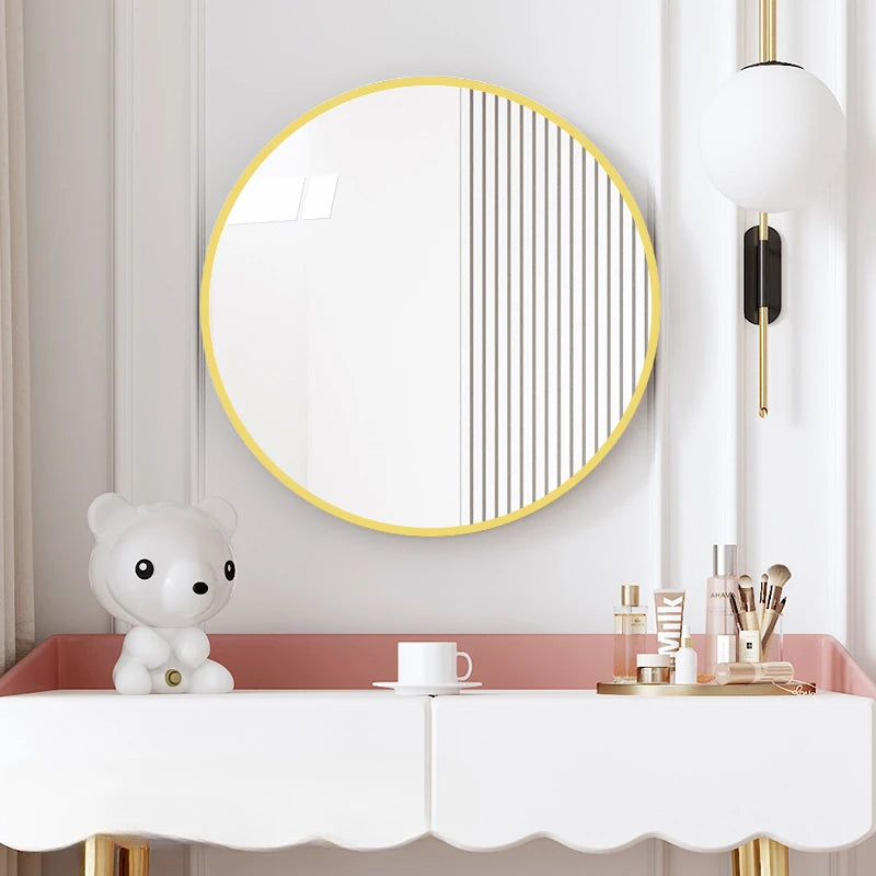 miroir décoratif nordique rond pour salle de bain - vue 4 sur 8