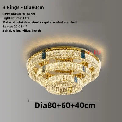 plafonnier led rond design nordique en acier inoxydable 	 modèle - vue 11 sur 12
