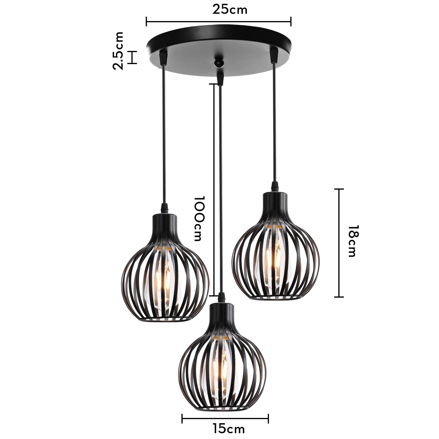 suspension industrielle rétro avec abat-jour géométrique moderne - vue 11 sur 15