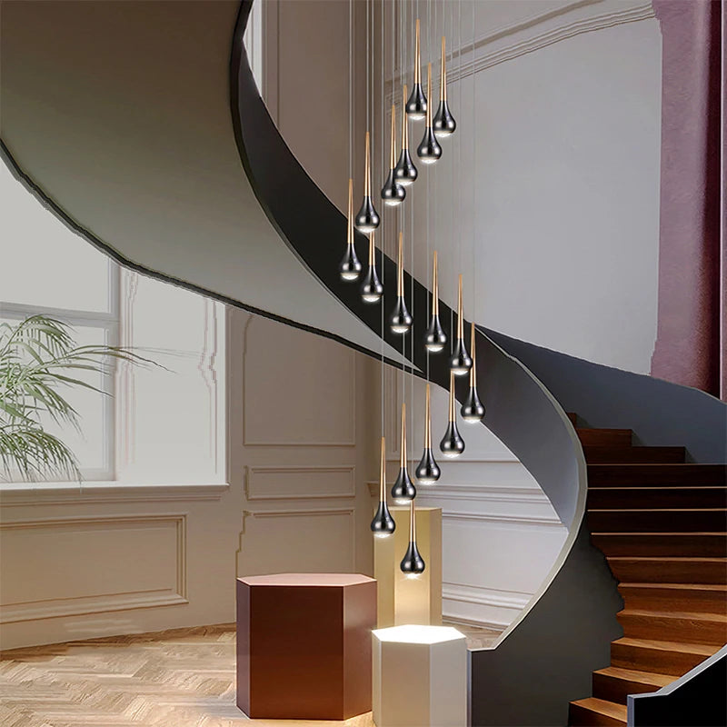 lustre long nordique moderne creux idéal pour loft hôtel appartement