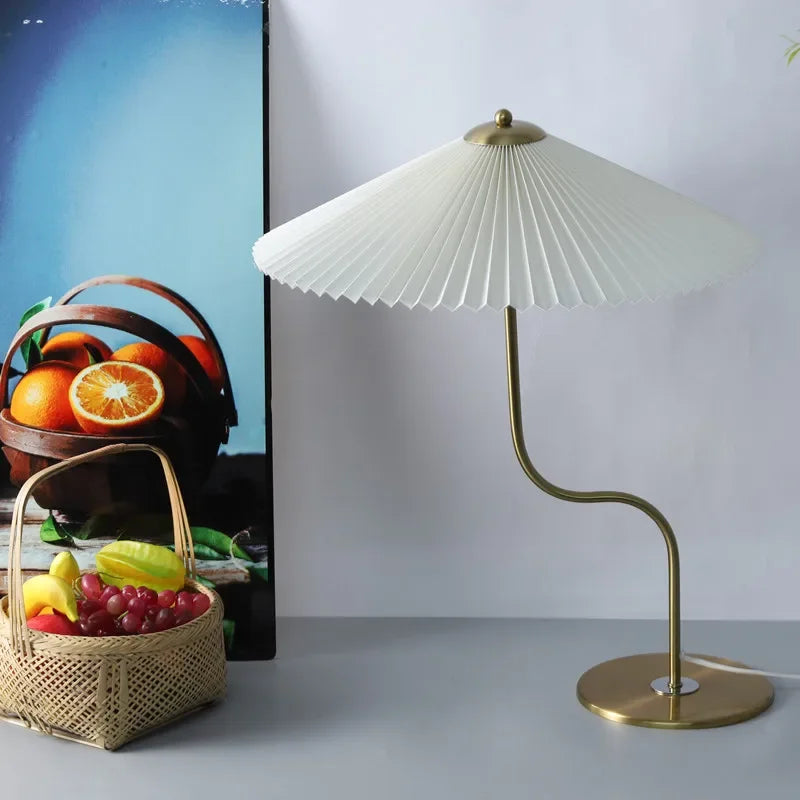 lampe à poser rétro en forme de parapluie décoratif pivotant - vue 10 sur 12