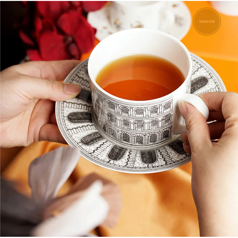 Tasse ceramique motif animal style europeen porcelaine doree - vue 5 sur 5