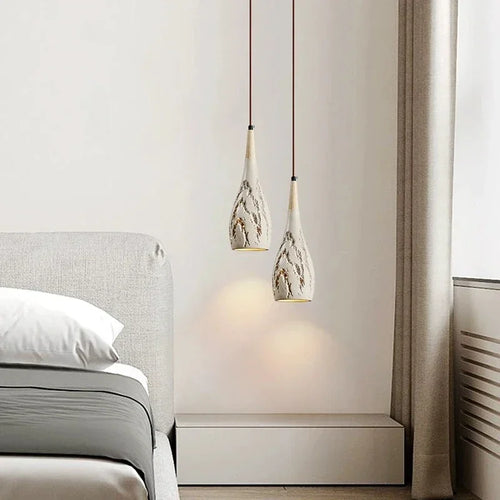 suspension wabi-sabi en ciment et travertin pour décoration intérieure