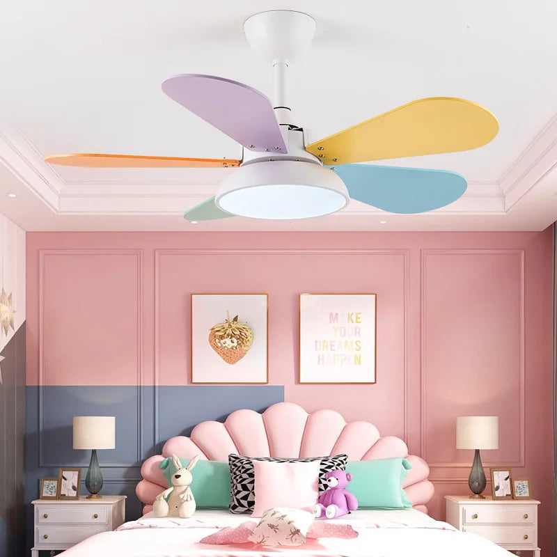 plafonnier moderne ventilateur led télécommande en bois design élégant - vue 3 sur 8