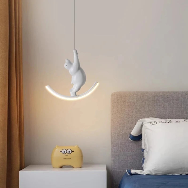 lustre mignon animaux lampes de chevet pour enfants décoration moderne - vue 4 sur 10