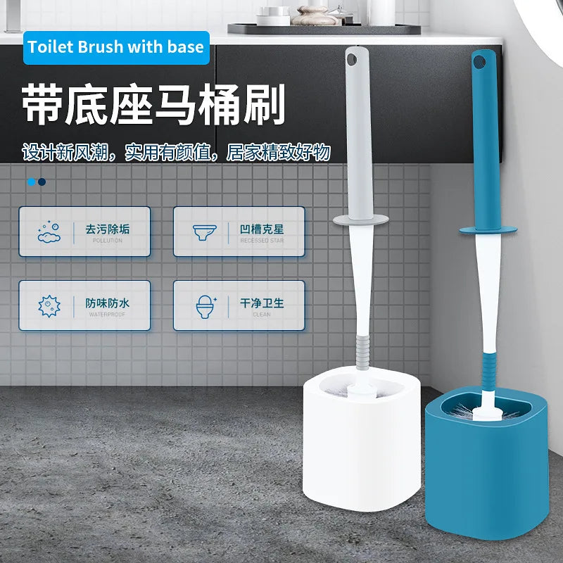 brosse de nettoyage pour toilettes avec support flexible - vue 3 sur 7