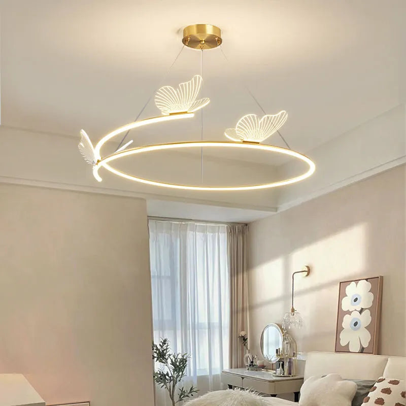 Lustre papillon LED mode créativité maison - vue 5 sur 9