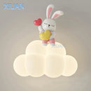 appliques murales créatives led pour enfants en forme d'ours ange lapin