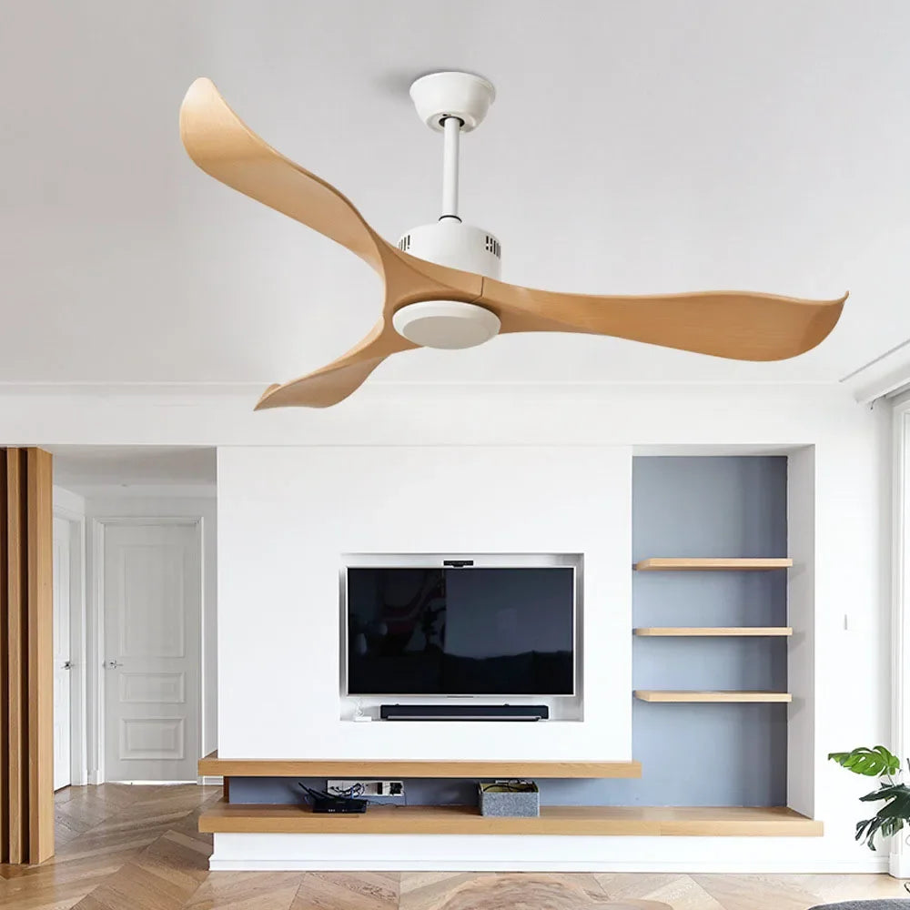 ventilateur de plafond moderne sans lumière télécommande design élégant - vue 4 sur 6