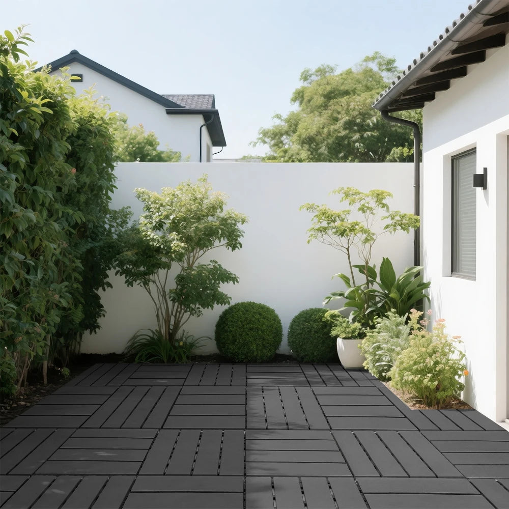 Dalles terrasse clipsables plastique 30x30 lot 44 extérieur - vue 2 sur 6