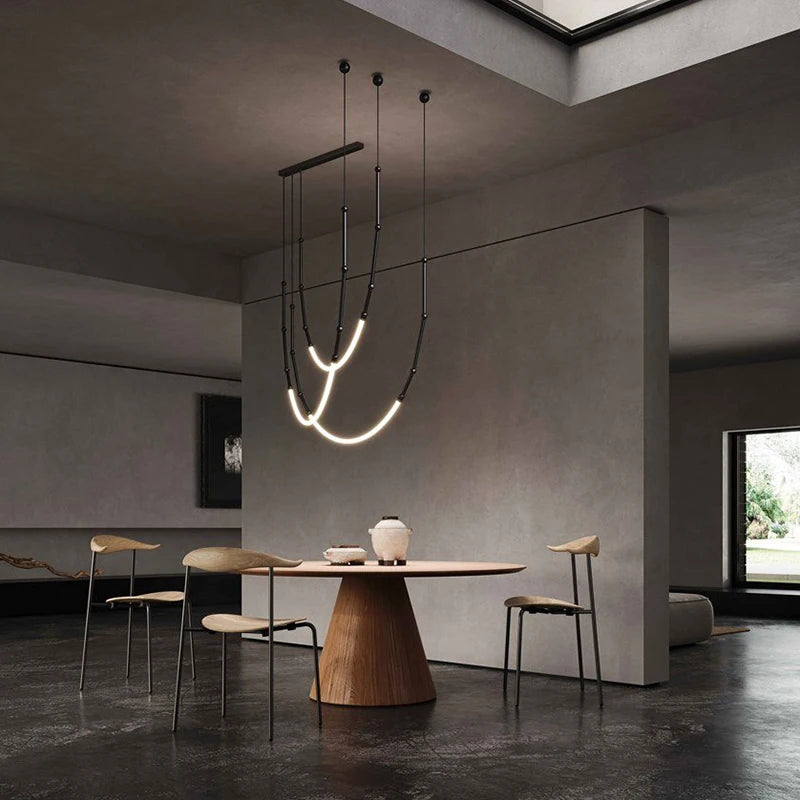 Lustre Art moderne Bar Comptoir Restaurant LED Simple Ligne Décor À La Maison