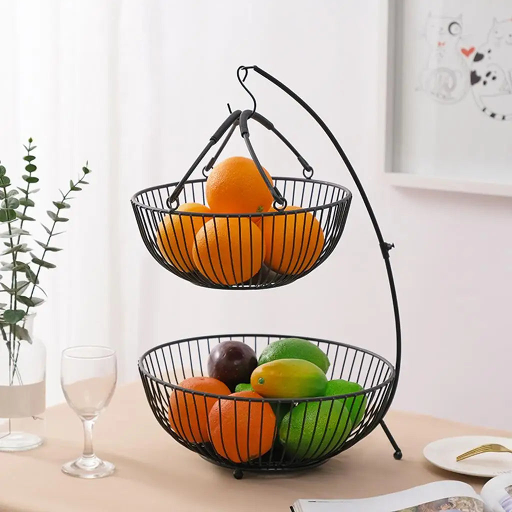 panier à fruits à deux niveaux pour un rangement pratique - vue 8 sur 8