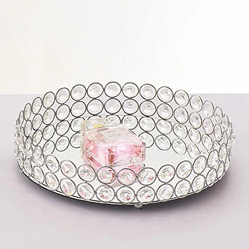 plateau rond en verre pour rangement et décoration - vue 5 sur 6