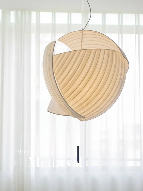 lustre led design moderne wabi sabi tissu éclairage décoratif