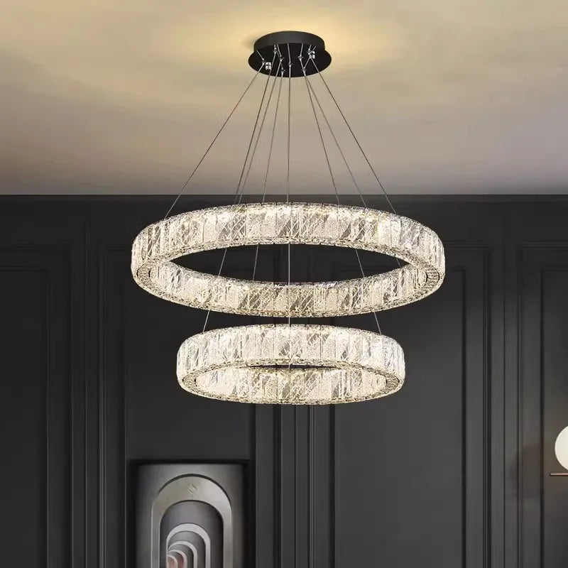Lustre design cristal nordique pour salle à manger éclairage intérieur