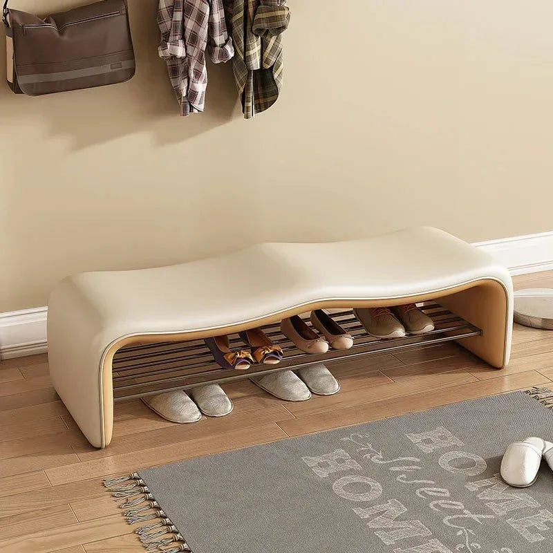 banc de rangement minimaliste pour chaussures avec siège design - vue 7 sur 12
