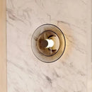 Applique murale led verre ambre noir doré