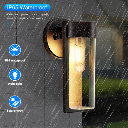 Applique murale LED lumières solaires clôture extérieure lampes de jardin solaires lumières de pont décor étanche solaire arrière-cour jardin Patio cour porche déco - vue 4 sur 7